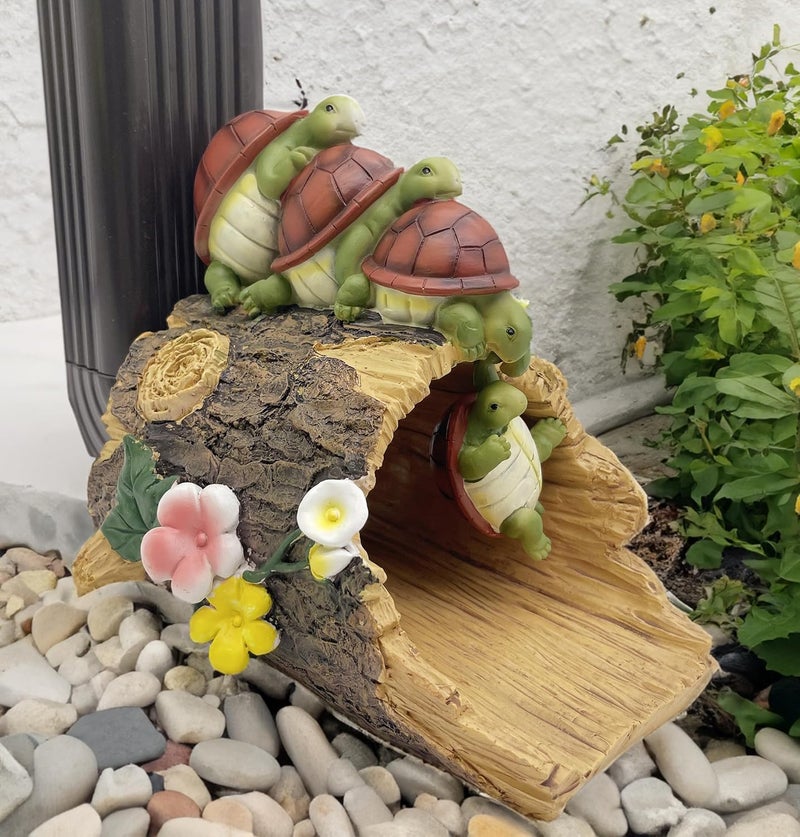 Euiroet Funny Turtle Gutter Downspout Extender Statue, Garden Ornament, Decorative Gutter Extension Downspout, Perfect Rain Diverter for 3"x4" Downspouts, Eco-Friendly Resin, Outdoor Decor Gift (8 In) - Image 2